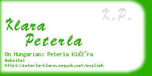 klara peterla business card